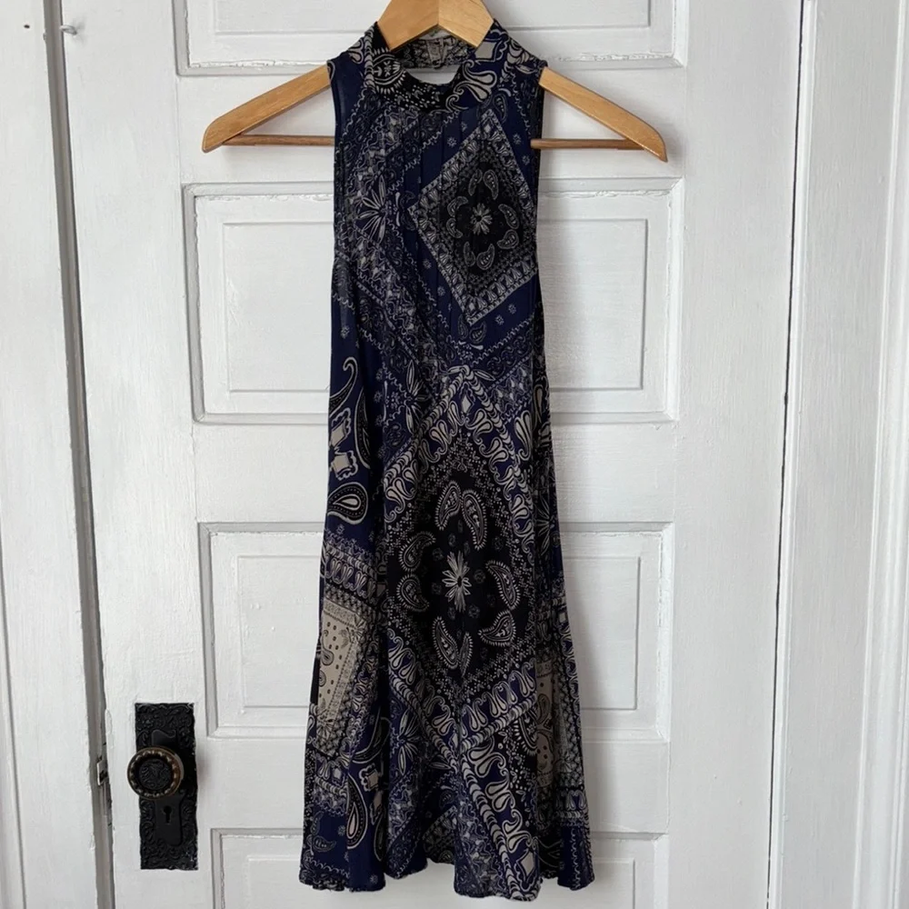 FREE PEOPLE INTIMATELY BEAUX MOCK NECK HANDKERCHIEF SLIP DRESS / TUNIC